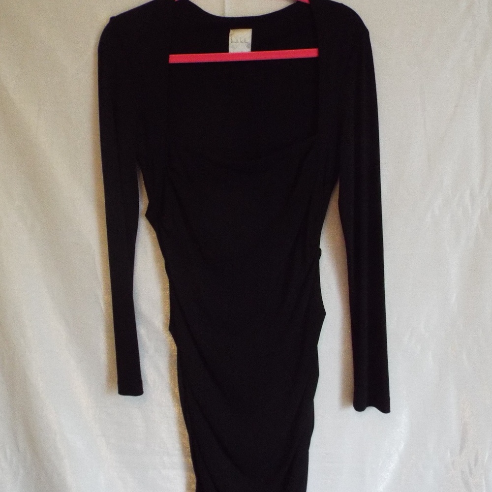 Nicole Miller Elegant Black Long Sleeve Dress